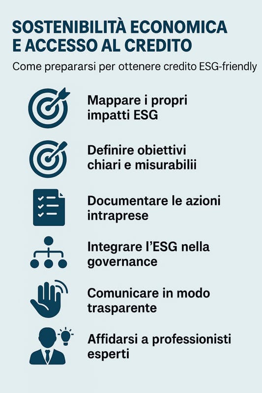 L’effetto ESG sul finanziamento d’impresa: sostenibilità economica e accesso al credito. Negli ultimi anni, la sostenibilità non è più una questione di immagine o di mera responsabilità sociale: è diventata un elemento centrale nella valutazione economica delle imprese. Il fattore ESG (Environmental, Social, Governance) non incide più soltanto sulla reputazione aziendale, ma influenza direttamente le possibilità di accesso al credito e il costo del finanziamento.
