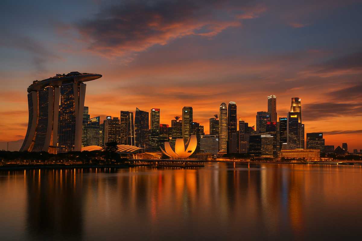 Skyline di Singapore nuovo Lussemburgo della ricchezza globale