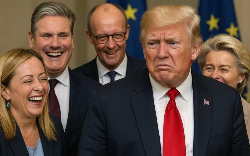 Leader europei ridono mentre Trump appare contrariato – i dazi di Trump e l’Europa proattiva