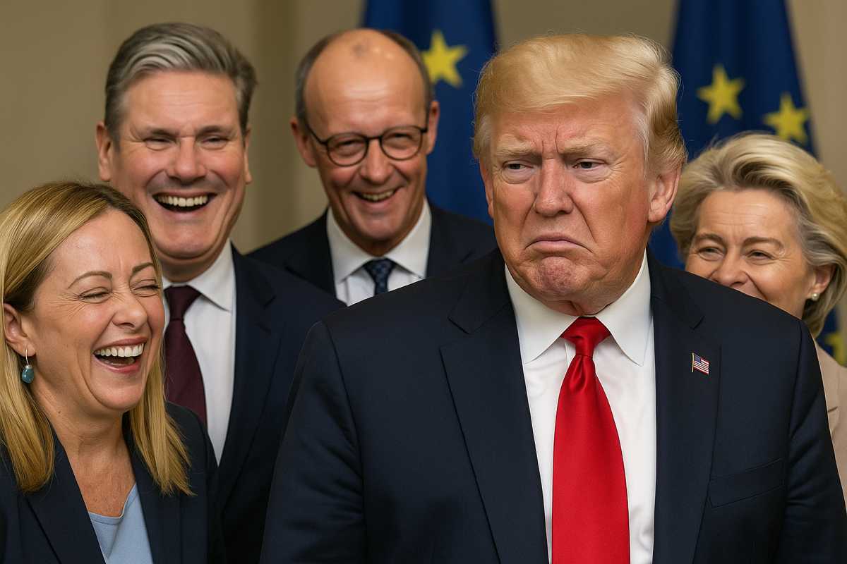 Leader europei ridono mentre Trump appare contrariato – i dazi di Trump e l’Europa proattiva