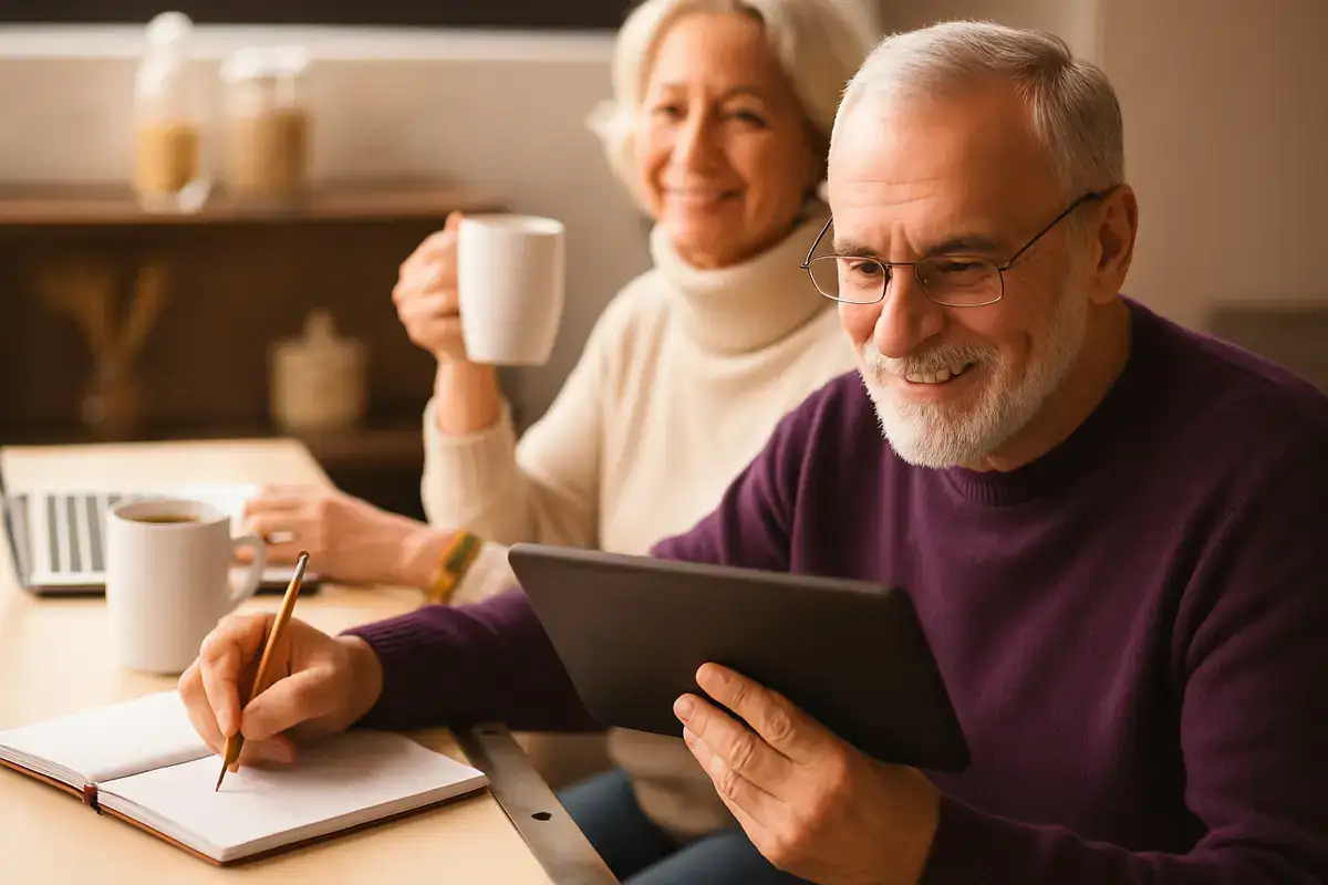 Pensionati e lavoro dipendente: quando è possibile rientrare e cosa bisogna sapere. Pensionati e lavoro dipendente coppia di anziani che usa tablet e taccuino in ambiente domestico.