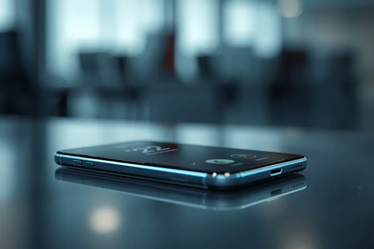 Telemarketing selvaggio – Smartphone su un tavolo che mostra una chiamata in arrivo da numero sconosciuto.