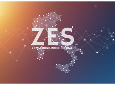 Zes Unica 2026: rappresentazione digitale dell’Italia con rete connessa e sfondo sfumato simbolo di sviluppo economico nel Mezzogiorno.