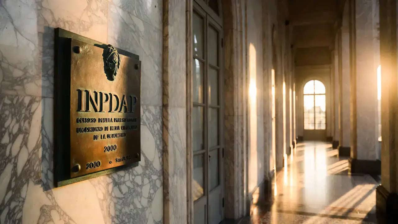 Hai iniziato la carriera nel pubblico e oggi lavori nel privato?. Costituzione di una posizione assicurativa INPDAP: targa commemorativa in corridoio istituzionale.