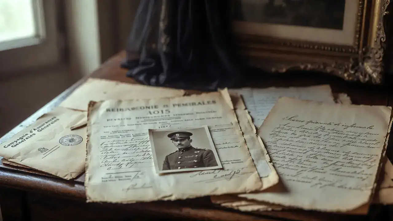 Pensioni di guerra prima guerra mondiale documenti ufficiali fotografia soldato lettere assicurazione.