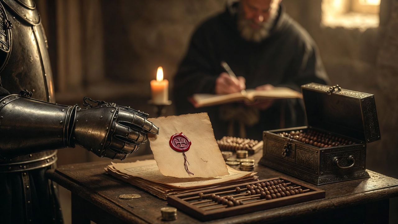 La prima carta di credito? L'hanno inventata i monaci. templari carta credito lettera sigillo medievale commenda