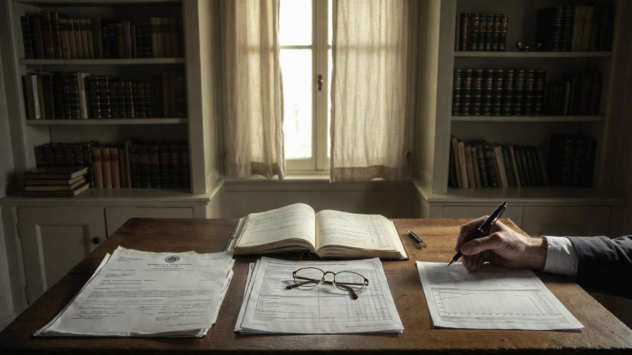 Fondi pensione e polizze vita: quello che l'agenzia spesso non ti dice. Fondi pensione e polizze vita: mano che annota calcoli su quaderno aperto accanto a documenti previdenziali e assicurativi su scrivania in legno.