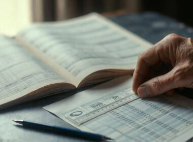Neutralizzazione NASPI pensione: mano anziana su estratto contributivo con righello e penna