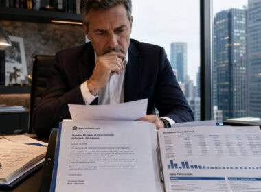 La Banca ha rifiutato il finanziamento: imprenditore analizza la comunicazione di diniego nel suo ufficio
