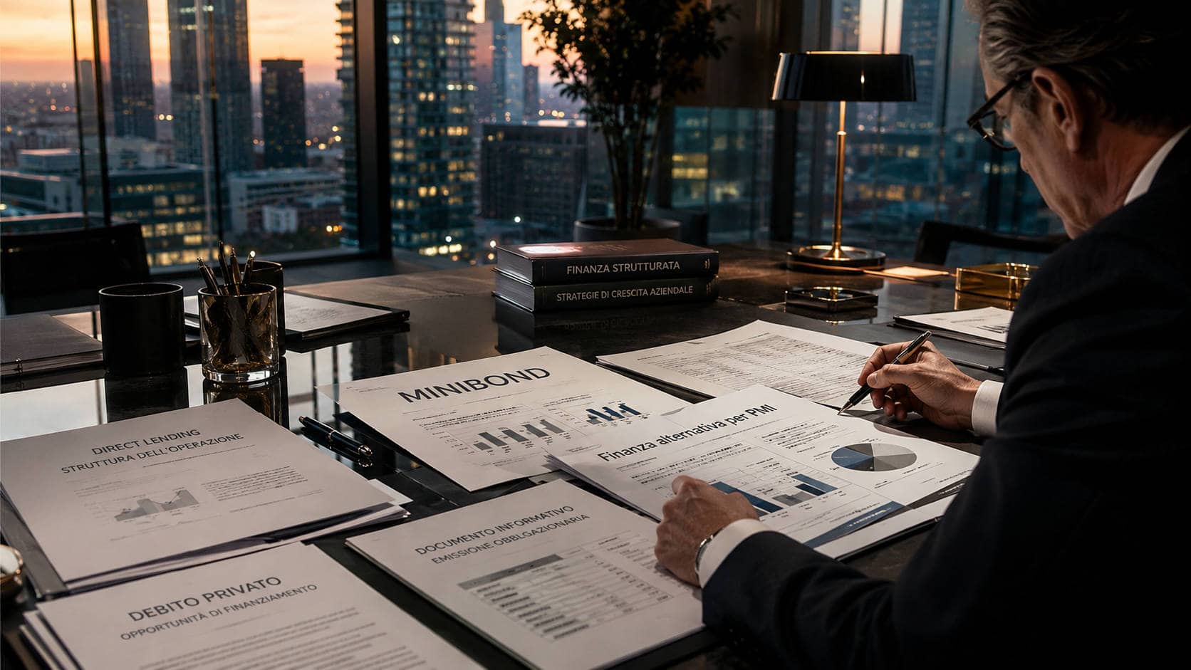 Finanza alternativa per PMI in un contesto di advisory corporate con documenti su minibond e direct lending